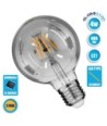 GLOBOSTAR® BUBBLE 99069 Λάμπα E27 G95 LED 4W 400lm 360° AC 220-240V IP20 Θερμό Λευκό 2700K Dimmable - Filament Chip - Μαύρο Φιμέ - Μ9.5 x Π9.5 x Υ13.8cm - 3 Χρόνια Εγγύηση